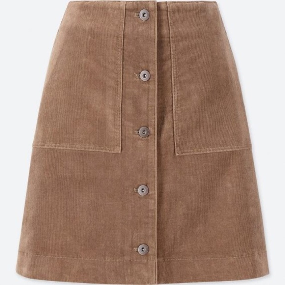 Uniqlo Corduroy Front Button Mini Skirt high waist